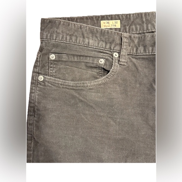 J.Crew 770 Straight Leg Gray Corduroy Pants Mens 35x32 - Picture 3 of 6